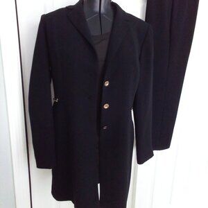 Studio I Vintage 2pc Duster & Slacks, color black, size 10.